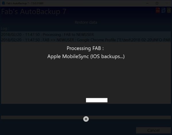 How to restore profile from Fab's AutoBackup 7 Pro