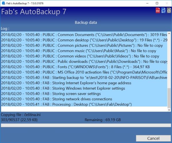 How to backup using Fabs Backup Pro