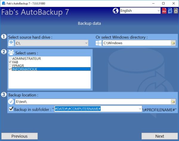 How to backup using Fabs Backup Pro