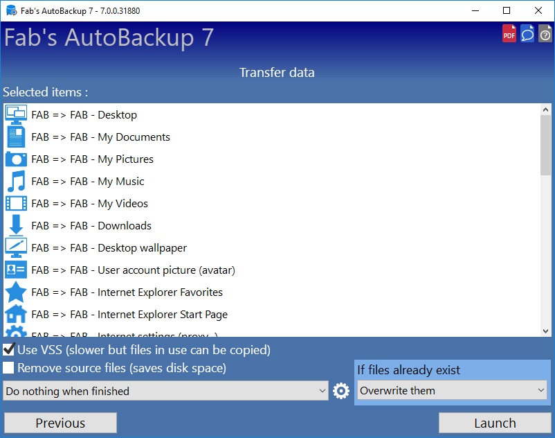 How to transfer profiles using Fab's AutoBackup 7 Pro