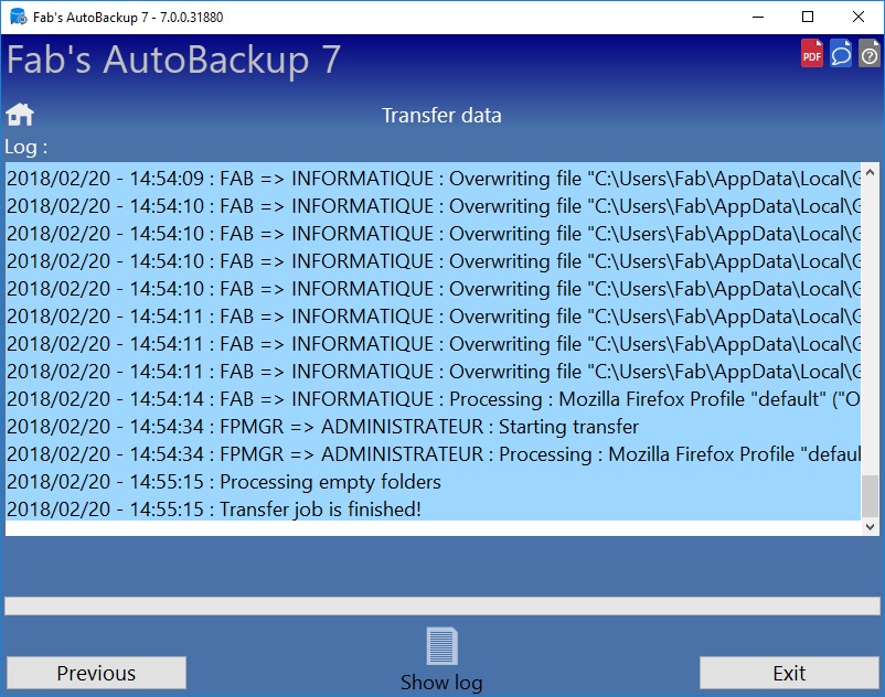 How to transfer profiles using Fab's AutoBackup 7 Pro